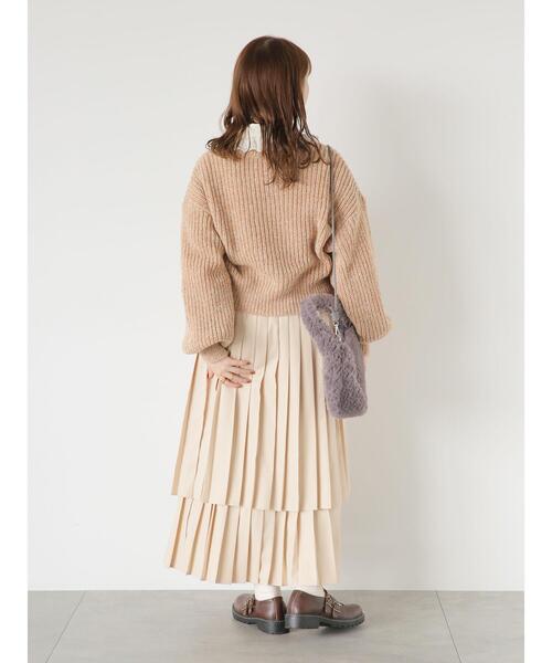 ehka sopo（エヘカソポ）の「ティアードプリーツスカート（スカート・レディース・チャコールグレー/ブラック/ベージュ・F）」の22枚目の写真