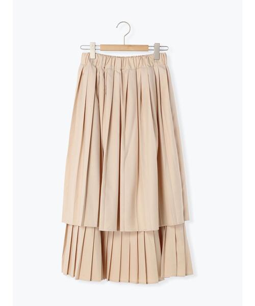 ehka sopo（エヘカソポ）の「ティアードプリーツスカート（スカート・レディース・チャコールグレー/ブラック/ベージュ・F）」の8枚目の写真