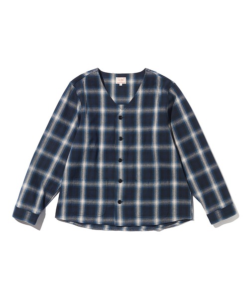 BIG MIKE(ビッグマイク)の「BIG MIKE(ビッグマイク)ヘビーフランネル カーディガン 102336122(シャツ/ブラウス・メンズ・ブルー系その他/ネイビー×ホワイト・L/M)」の11枚目の写真