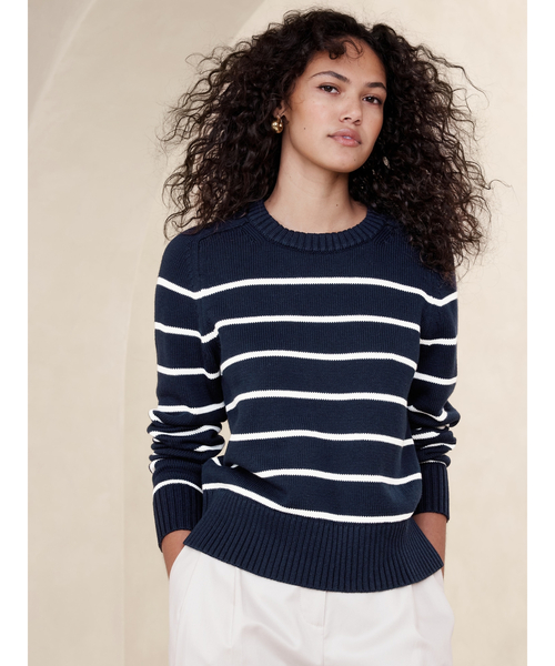 Banana Republic(バナナリパブリック)の「Demi コットンシルク セーター(ニット/セーター・レディース・ブラック/オフホワイト/ブルー/ネイビー/グリーン/ライトグレー・M/S/XS/L)」の5枚目の写真