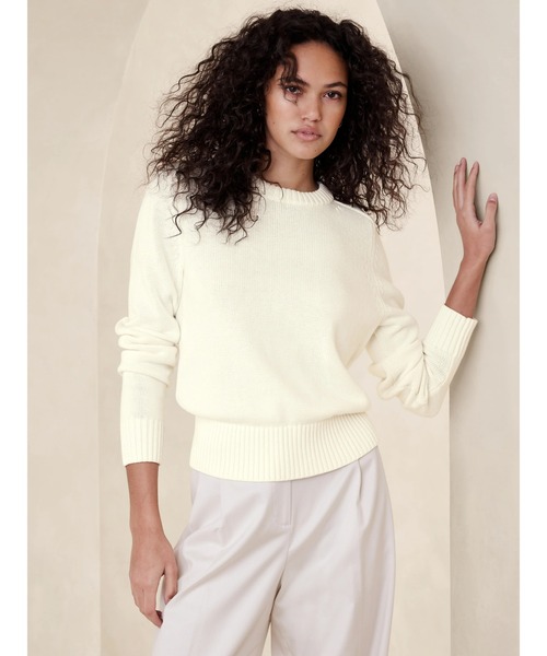 Banana Republic(バナナリパブリック)の「Demi コットンシルク セーター(ニット/セーター・レディース・ブラック/オフホワイト/ブルー/ネイビー/グリーン/ライトグレー・M/S/XS/L)」の7枚目の写真
