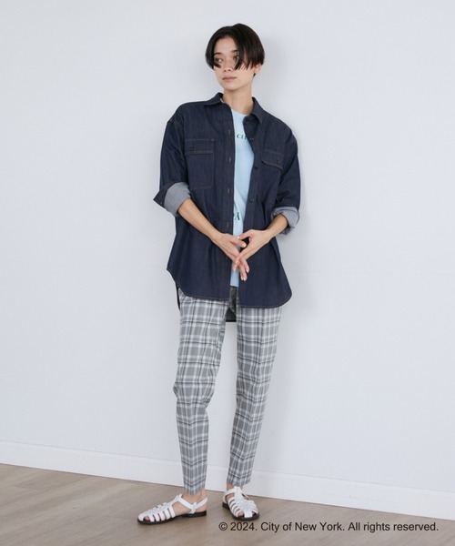 INED（イネド）の「NYCスクエアロゴTシャツ《GOOD ROCK SPEED》（Tシャツ/カットソー・レディース・サックスブルー/オフホワイト・9号）」の7枚目の写真