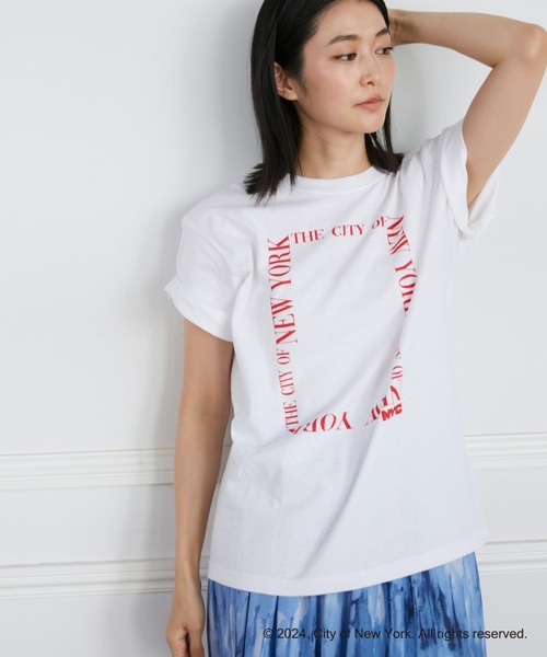 INED（イネド）の「NYCスクエアロゴTシャツ《GOOD ROCK SPEED》（Tシャツ/カットソー・レディース・サックスブルー/オフホワイト・9号）」の11枚目の写真