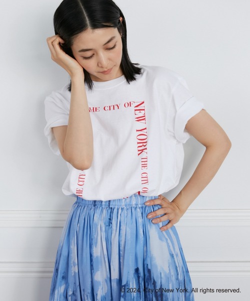 INED（イネド）の「NYCスクエアロゴTシャツ《GOOD ROCK SPEED》（Tシャツ/カットソー・レディース・サックスブルー/オフホワイト・9号）」の12枚目の写真
