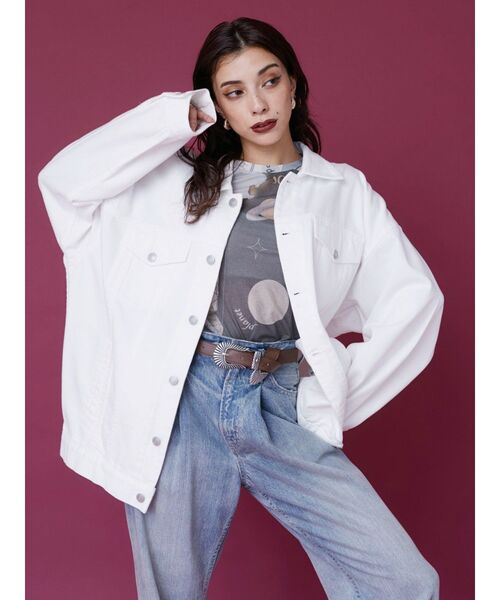 EVRIS(エヴリス)の「グラフィックメローシアートップス(Tシャツ/カットソー・レディース・ネイビー/ブラック・FREE)」の8枚目の写真