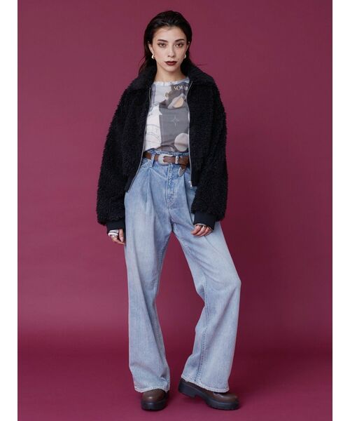 EVRIS(エヴリス)の「グラフィックメローシアートップス(Tシャツ/カットソー・レディース・ネイビー/ブラック・FREE)」の11枚目の写真