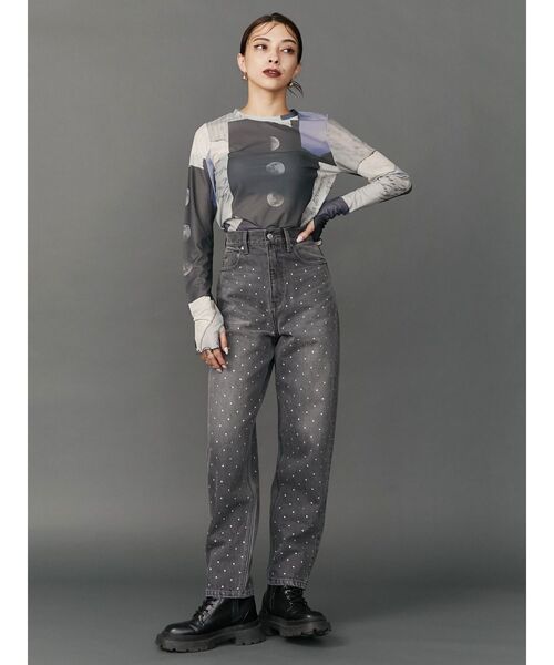 EVRIS(エヴリス)の「グラフィックメローシアートップス(Tシャツ/カットソー・レディース・ネイビー/ブラック・FREE)」の14枚目の写真