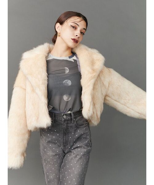 EVRIS(エヴリス)の「グラフィックメローシアートップス(Tシャツ/カットソー・レディース・ネイビー/ブラック・FREE)」の17枚目の写真