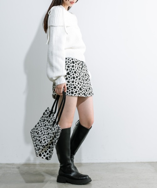 OLIVE des OLIVE（オリーブデオリーブ）の「もちモテオフショルニット 1032050440（ニット/セーター・レディース・オフホワイト/サックスブルー/チャコールグレー・FREE）」の8枚目の写真