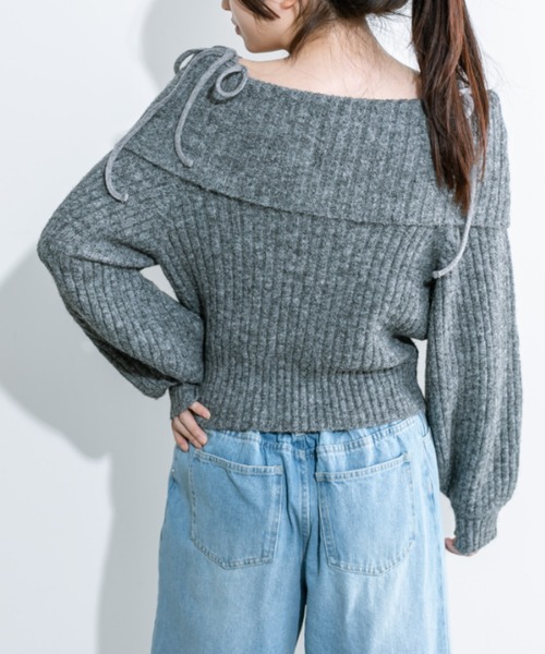 OLIVE des OLIVE（オリーブデオリーブ）の「もちモテオフショルニット 1032050440（ニット/セーター・レディース・オフホワイト/サックスブルー/チャコールグレー・FREE）」の15枚目の写真