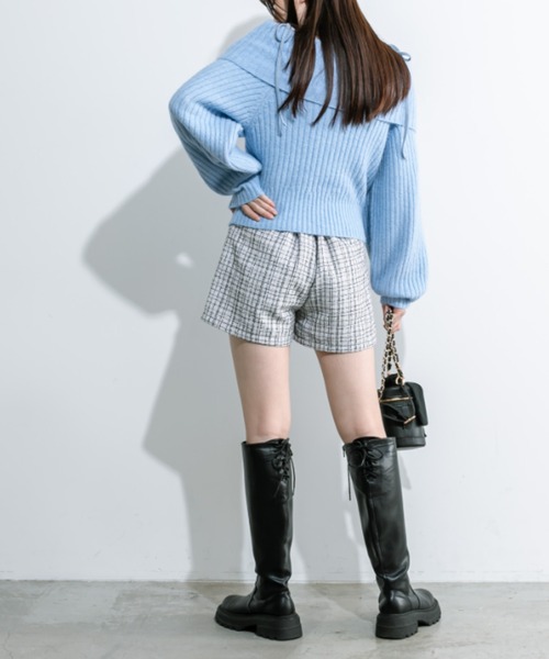 OLIVE des OLIVE（オリーブデオリーブ）の「もちモテオフショルニット 1032050440（ニット/セーター・レディース・オフホワイト/サックスブルー/チャコールグレー・FREE）」の18枚目の写真