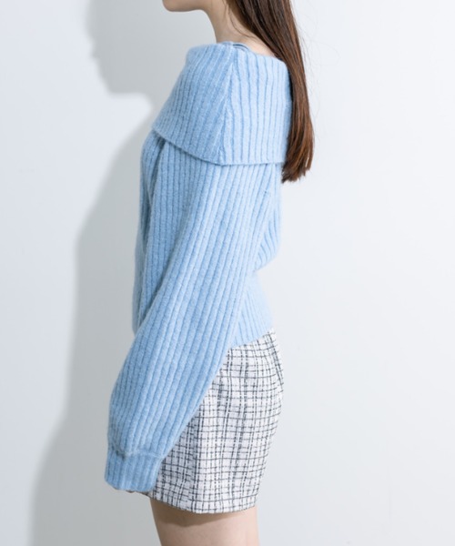 OLIVE des OLIVE（オリーブデオリーブ）の「もちモテオフショルニット 1032050440（ニット/セーター・レディース・オフホワイト/サックスブルー/チャコールグレー・FREE）」の16枚目の写真