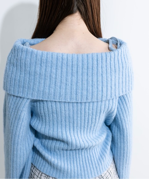 みほ様 オフショルニット ミント リゼクシー RESEXXY フロントクロス