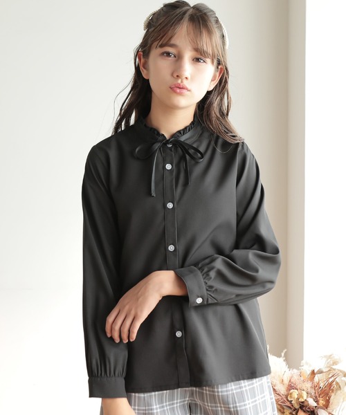 Amourire girl（アムリールガール）の「リボンタイブラウス(130cm～160cm)（シャツ/ブラウス・キッズ・ホワイト/ブラック・130cm/140cm/150cm/160cm）」の20枚目の写真