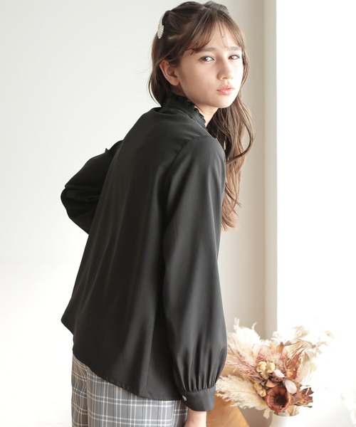Amourire girl（アムリールガール）の「リボンタイブラウス(130cm～160cm)（シャツ/ブラウス・キッズ・ホワイト/ブラック・130cm/140cm/150cm/160cm）」の6枚目の写真