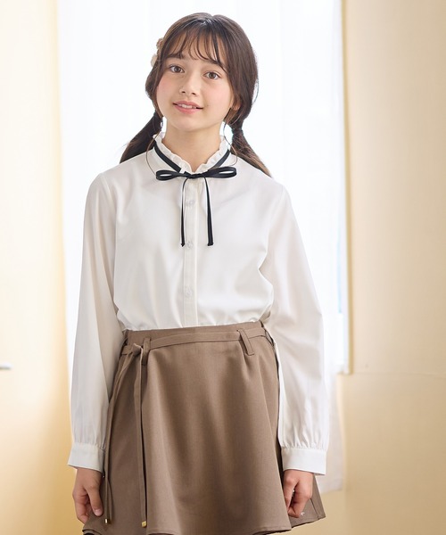 ポンポネット×スコッチハウスのセットアップ+白ブラウス+リボン★卒業式 ポンポネット×スコッチハウスのセットアップ+白ブラウス+リボン
