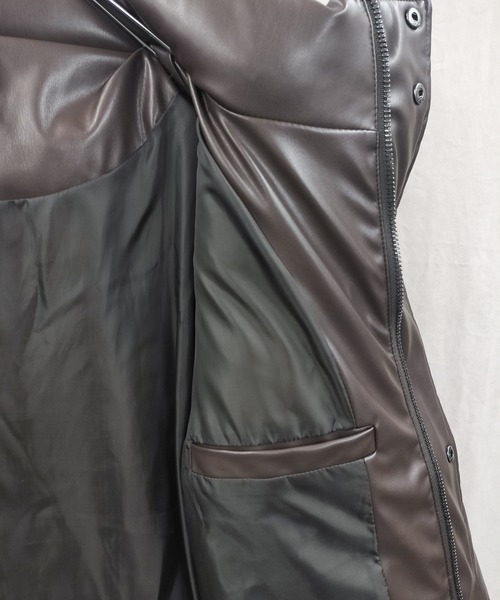 ATTACHMENT フーデット ダウン ジャケット レザー切り替え　2WAY 定価8 1万 ATTACHMENT タフタナイロンフーデッドダウン