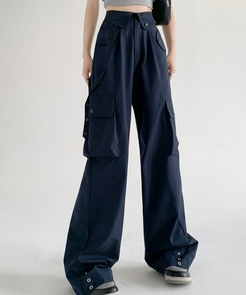 gossip!ロサンゼルス(ゴシップロサンゼルス)の「カジュアルハイウエストパンツ ヴィンテージストレートパンツ カジュアルワークパンツ 日常&シンプル Y2K(カーゴパンツ・レディース・グレー/ブラック/ライトベージュ/ネイビー・M/S)」の16枚目の写真