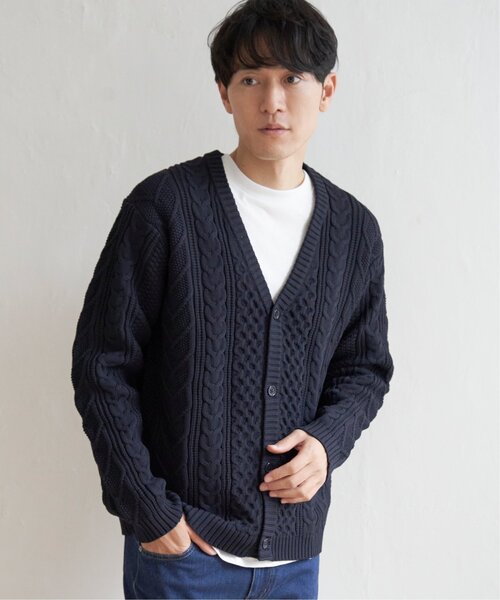 ikka(イッカ)の「【2点セット】らく軽ケーブルカーデインナーセット(カーディガン/ボレロ・メンズ・グレー/ネイビー・L/M/XL/S)」の7枚目の写真