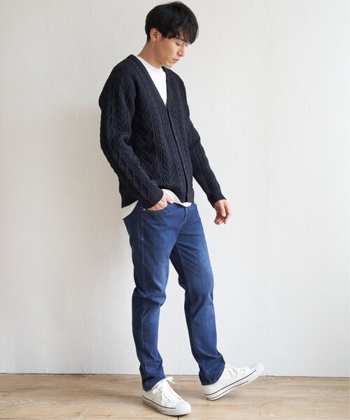 ikka(イッカ)の「【2点セット】らく軽ケーブルカーデインナーセット(カーディガン/ボレロ・メンズ・グレー/ネイビー・L/M/XL/S)」の9枚目の写真