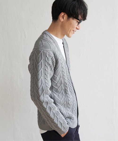 ikka(イッカ)の「【2点セット】らく軽ケーブルカーデインナーセット(カーディガン/ボレロ・メンズ・グレー/ネイビー・L/M/XL/S)」の12枚目の写真