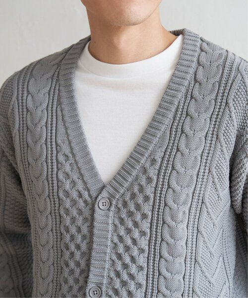 ikka(イッカ)の「【2点セット】らく軽ケーブルカーデインナーセット(カーディガン/ボレロ・メンズ・グレー/ネイビー・L/M/XL/S)」の15枚目の写真