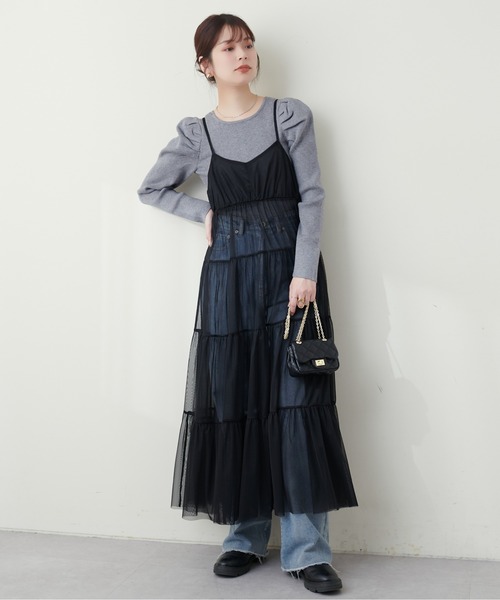 natural couture(ナチュラルクチュール)の「ちび金釦ジゴスリーブニット(ニット/セーター・レディース・レッド系その他/グレイッシュベージュ/グレー系その他/アイボリー/ブラック・FREE)」の12枚目の写真