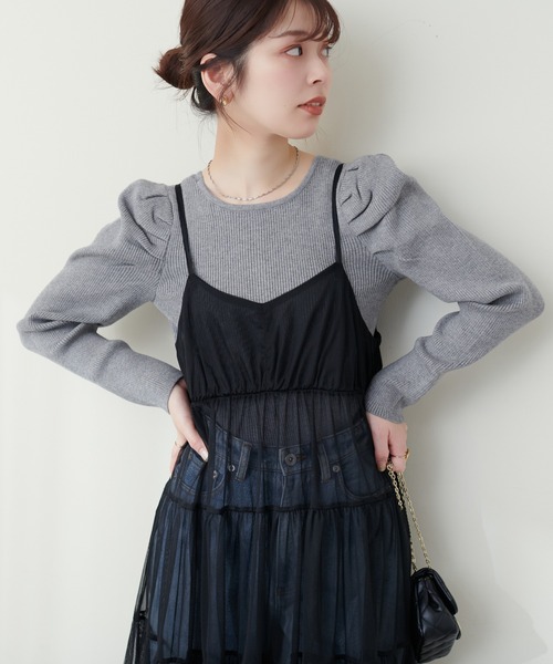 natural couture(ナチュラルクチュール)の「ちび金釦ジゴスリーブニット(ニット/セーター・レディース・レッド系その他/グレイッシュベージュ/グレー系その他/アイボリー/ブラック・FREE)」の16枚目の写真