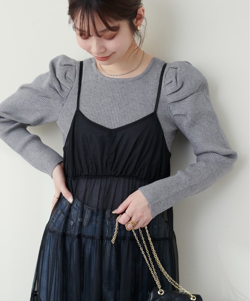 natural couture(ナチュラルクチュール)の「ちび金釦ジゴスリーブニット(ニット/セーター・レディース・レッド系その他/グレイッシュベージュ/グレー系その他/アイボリー/ブラック・FREE)」の20枚目の写真