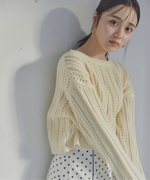 PROPORTION BODY DRESSING（プロポーションボディドレッシング）の「アイレットニット / 1214170902（ニット/セーター・レディース・ホワイト/ブルー/イエロー・SMALL/MEDIUM）」の8枚目の写真