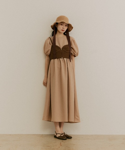 moi tytto（モイテュット）の「ジップ付きニットビスチェ（ベスト・レディース・ナチュラル/ベージュ/ブラウン・FREE）」の4枚目の写真