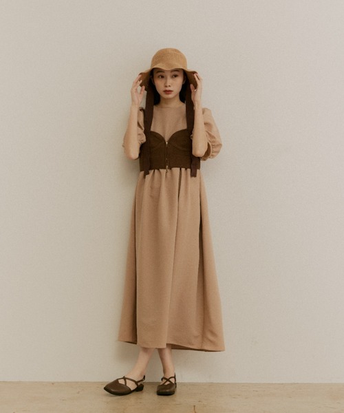 moi tytto（モイテュット）の「ジップ付きニットビスチェ（ベスト・レディース・ナチュラル/ベージュ/ブラウン・FREE）」の17枚目の写真