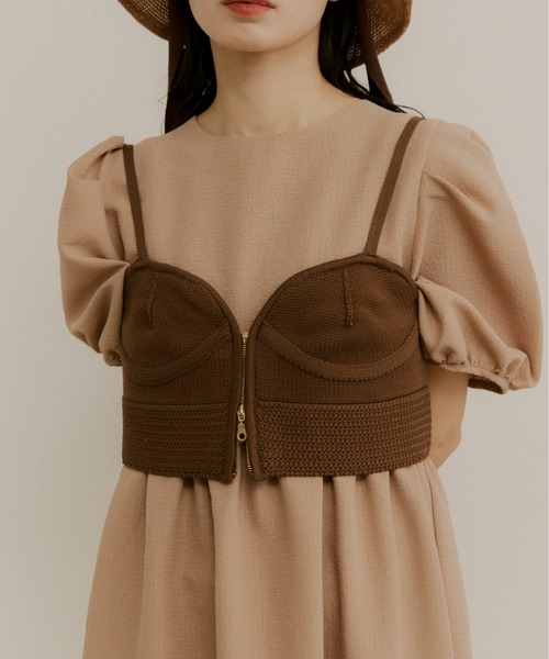 moi tytto（モイテュット）の「ジップ付きニットビスチェ（ベスト・レディース・ナチュラル/ベージュ/ブラウン・FREE）」の11枚目の写真