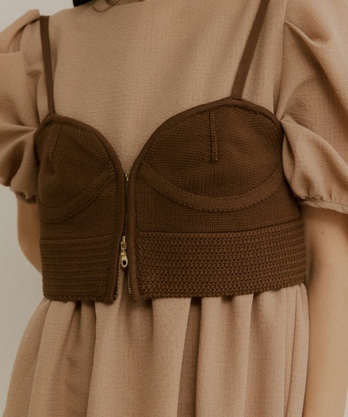 moi tytto（モイテュット）の「ジップ付きニットビスチェ（ベスト・レディース・ナチュラル/ベージュ/ブラウン・FREE）」の13枚目の写真