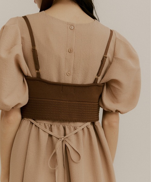 moi tytto（モイテュット）の「ジップ付きニットビスチェ（ベスト・レディース・ナチュラル/ベージュ/ブラウン・FREE）」の5枚目の写真