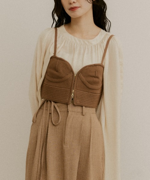 moi tytto（モイテュット）の「ジップ付きニットビスチェ（ベスト・レディース・ナチュラル/ベージュ/ブラウン・FREE）」の10枚目の写真