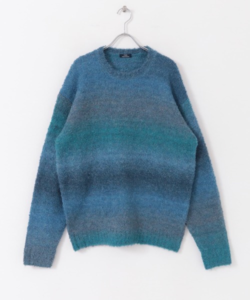 ITEMS URBANRESEARCH(アイテムズ アーバンリサーチ)の「スペースダイ ウール混ブークレニットプルオーバー(ニット/セーター・メンズ・グレー/ブルー/オレンジ・LARGE/MEDIUM)」の13枚目の写真
