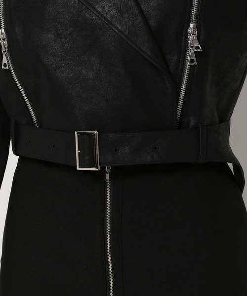 HARE(ハレ)の「フェイクレザージップライダース(HARE)(ライダースジャケット・レディース・アイボリー/ブラック・FREE)」の16枚目の写真