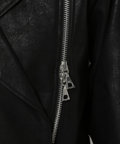 HARE(ハレ)の「フェイクレザージップライダース(HARE)(ライダースジャケット・レディース・アイボリー/ブラック・FREE)」の18枚目の写真