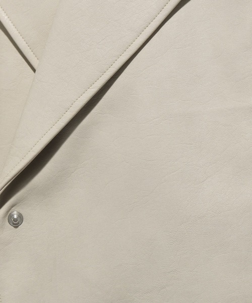 HARE(ハレ)の「フェイクレザージップライダース(HARE)(ライダースジャケット・レディース・アイボリー/ブラック・FREE)」の20枚目の写真