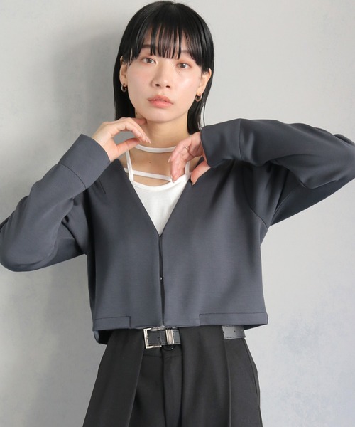 cheriella】WEB限定タックパフスリーブジャケット（ノーカラー