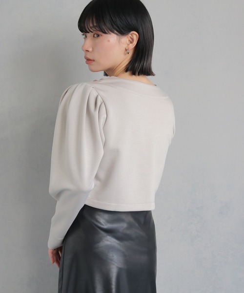 cheriella(シェリエラ)の「【cheriella】WEB限定タックパフスリーブジャケット WEB LIMITED TUCK PUFF SLEEVE JACKET(ノーカラージャケット・レディース・グレイッシュベージュ/グレイッシュブルー/チャコールグレー・M)」の20枚目の写真