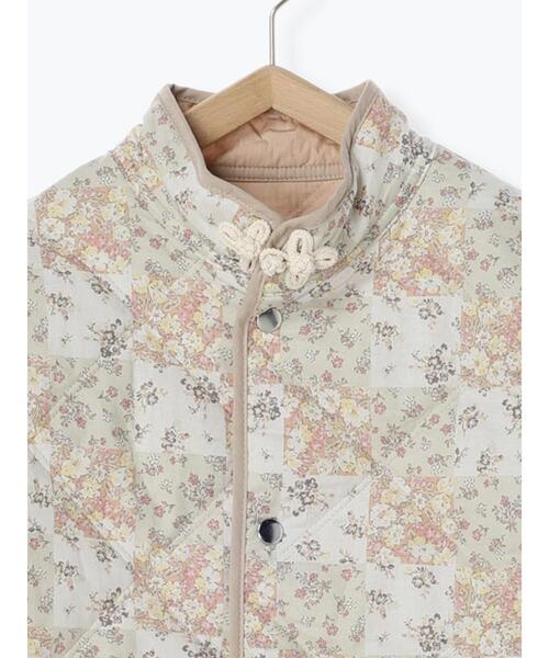 Samansa Mos2（サマンサ モスモス）の「ダイヤキルトリバーシブルジャケット（ノーカラージャケット・レディース・イエロー/ミント/ベージュ・F）」の4枚目の写真