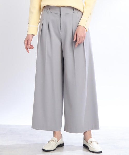 Reflect(リフレクト)の「◆【SALE/WEB限定カラーあり/洗える】ストレッチワイドクロップドパンツ(その他パンツ・レディース・キャメル/ネイビー/アイボリー/ライトグレー・11/09/07/05/13/15 /17)」の1枚目の写真