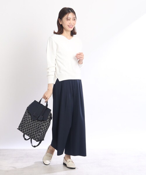 Reflect(リフレクト)の「◆【SALE/WEB限定カラーあり/洗える】ストレッチワイドクロップドパンツ(その他パンツ・レディース・キャメル/ネイビー/アイボリー/ライトグレー・11/09/07/05/13/15 /17)」の11枚目の写真