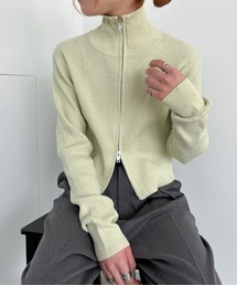 EPIMI E'PIMMY | 【ハンドウォッシャブル】ダブルジップラメリブニット(ニット/セーター)