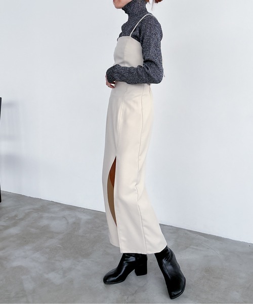 EPIMI E'PIMMY（エピミエピミー）の「【ハンドウォッシャブル】ダブルジップラメリブニット（ニット/セーター・レディース・オフホワイト/グレー/クリーム/ブラック・MEDIUM）」の11枚目の写真