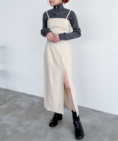 EPIMI E'PIMMY（エピミエピミー）の「【ハンドウォッシャブル】ダブルジップラメリブニット（ニット/セーター・レディース・オフホワイト/グレー/クリーム/ブラック・MEDIUM）」の12枚目の写真