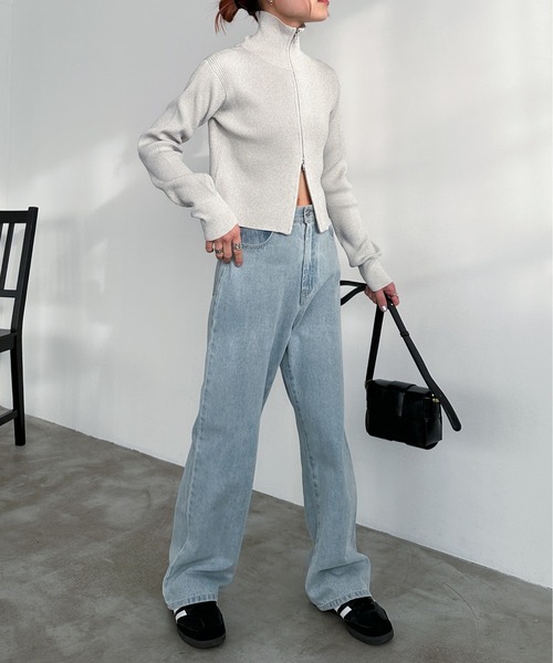 EPIMI E'PIMMY（エピミエピミー）の「【ハンドウォッシャブル】ダブルジップラメリブニット（ニット/セーター・レディース・オフホワイト/グレー/クリーム/ブラック・MEDIUM）」の17枚目の写真