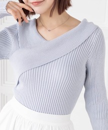 clear | アシンメトリークロスネックニットトップス≪2024SS新作≫(ニット/セーター)